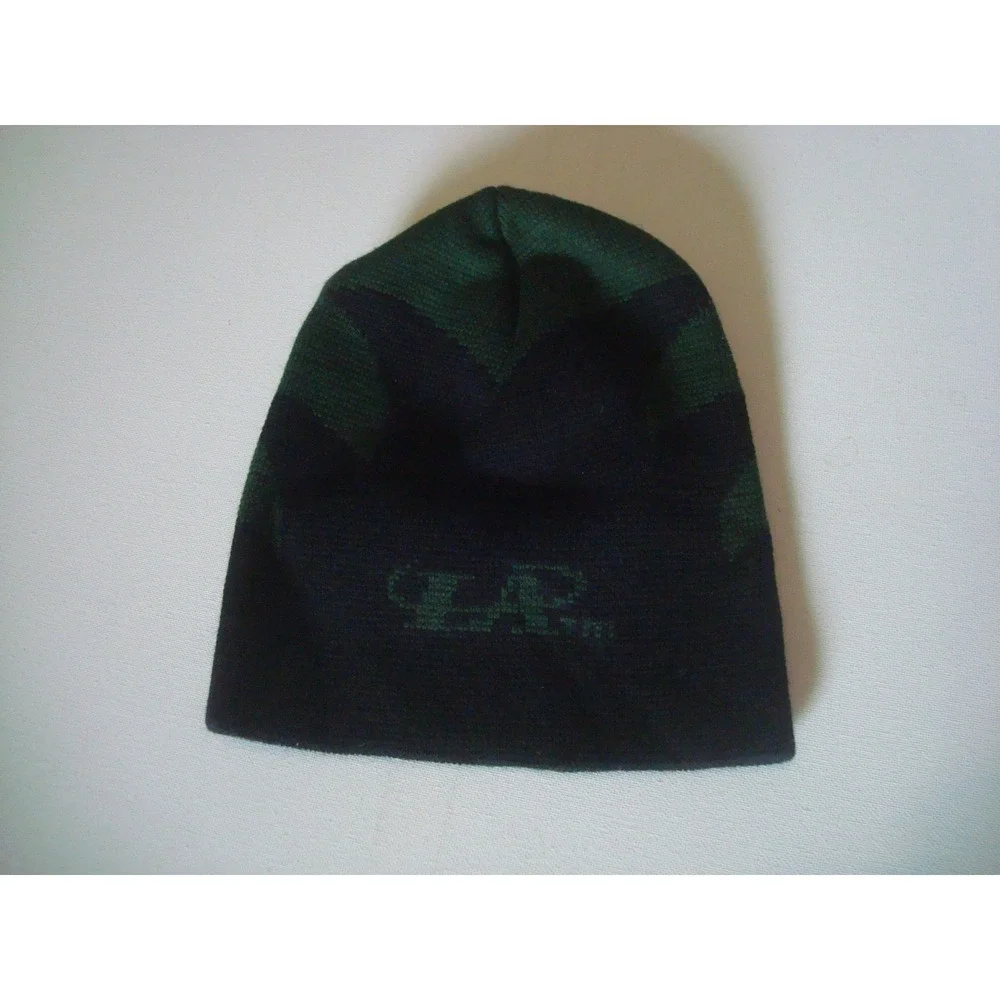 LOGO ATHLETIC SHARKTOOTH 90S  BEANIE KNIT TOBOGGAN WINTER SKI HAT CAP VINTAGE R2